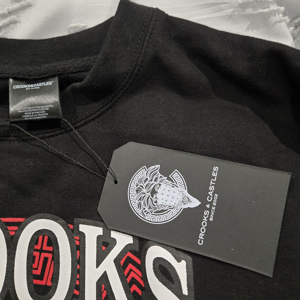 Crooks & Castles Black and Red Graphic Crewneck Sweatshirt - Picture 3 of 6